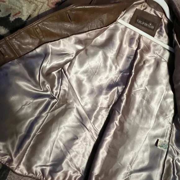 SOLD!!! M 70s 80s Vintage Californian Cognac Bohemian Leather Jacket Disco Baby! - Picture 7 of 11
